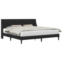 Bed Frame with Headboard 90 x 190 cm Velvet Black 70.9" x 78.7
