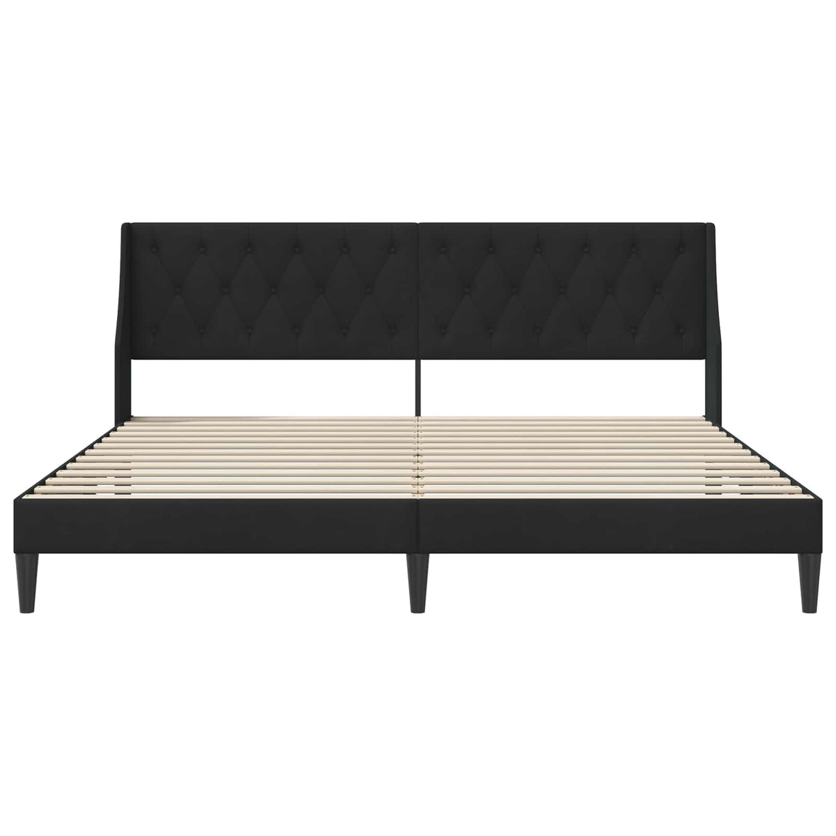 Bed Frame with Headboard 90 x 190 cm Velvet Black 70.9" x 78.7