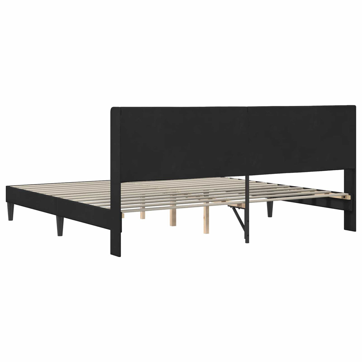 Bed Frame with Headboard 90 x 190 cm Velvet Black 70.9" x 78.7
