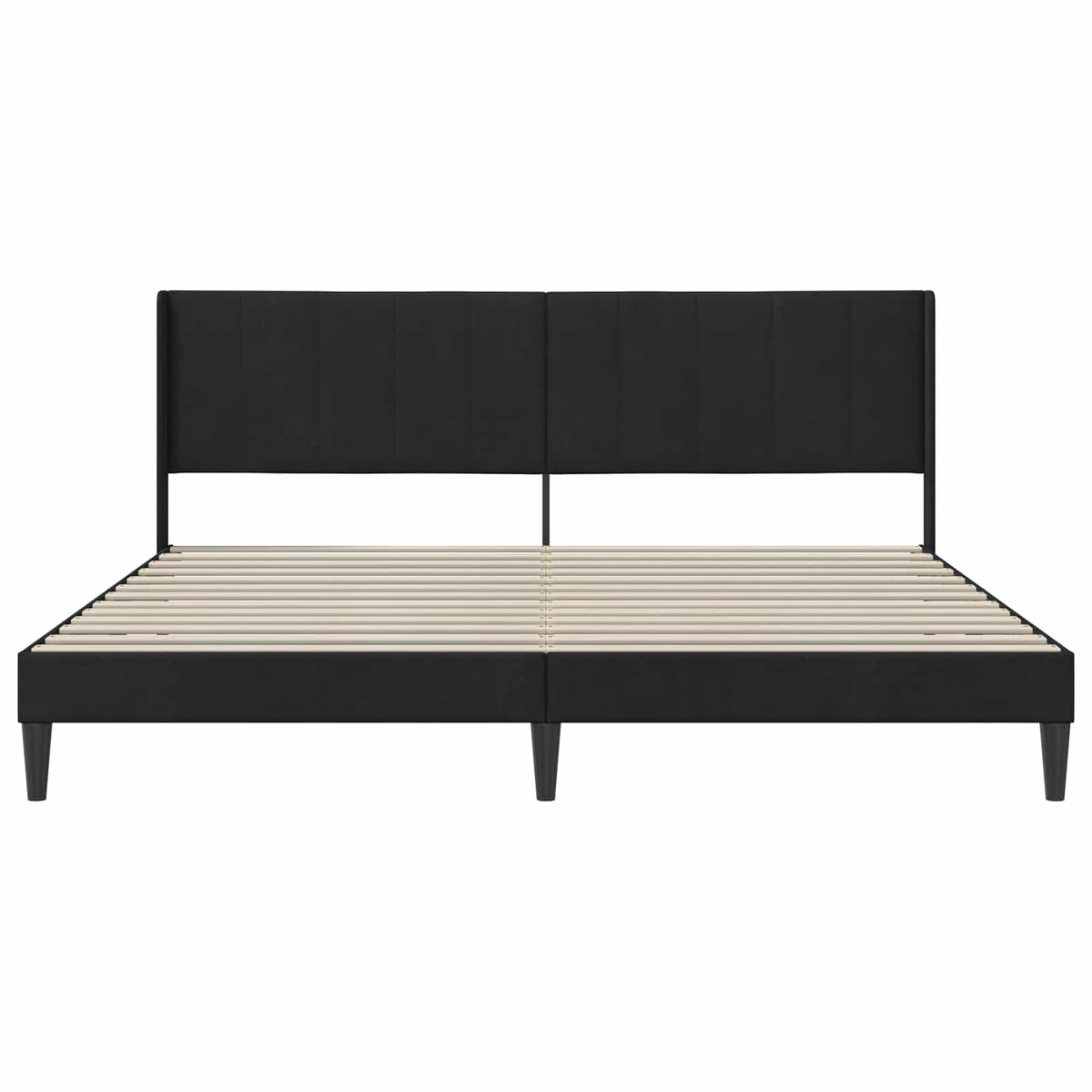 Bed Frame with Headboard 90 x 190 cm Velvet Black 70.9" x 78.7