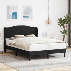 Bed Frame with Headboard 90 x 190 cm Faux Leather Black Double