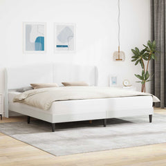 Bed Frame with Headboard 90 x 190 cm Faux Leather White 70.9" x 78.7