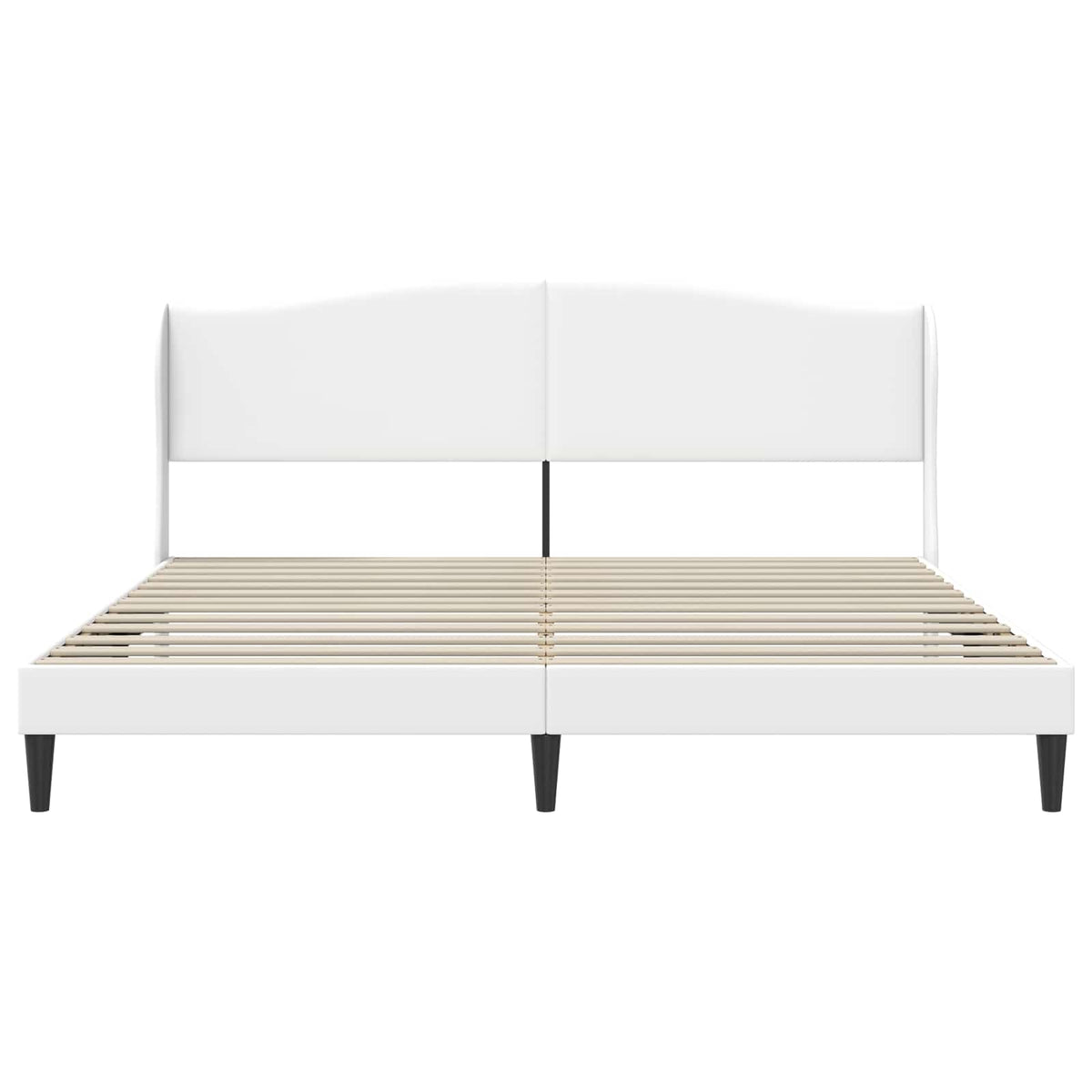 Bed Frame with Headboard 90 x 190 cm Faux Leather White 70.9" x 78.7
