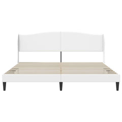 Bed Frame with Headboard 90 x 190 cm Faux Leather White 70.9" x 78.7