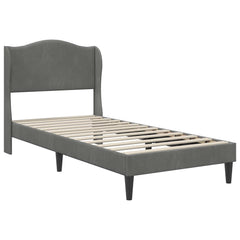 Bed Frame Velvet Dark grey Single