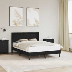 Bed Frame with LED Strip Lights Black 135 x 190 cm Faux Leather Double