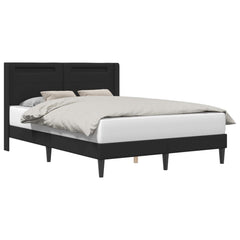 Bed Frame with LED Strip Lights Black 135 x 190 cm Faux Leather Double