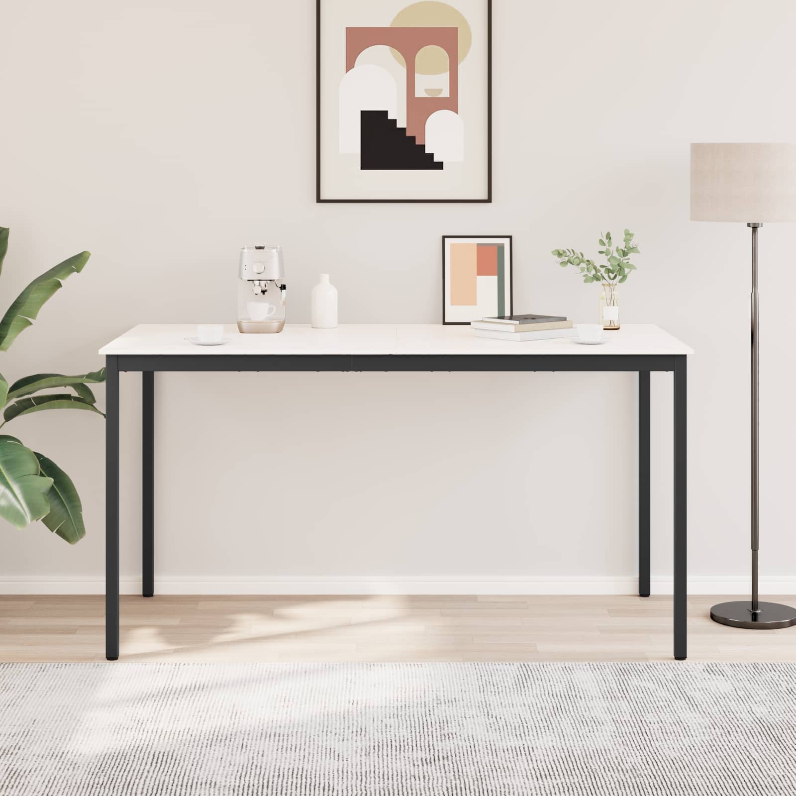 vidaXL Bar Table White 200 x 100 x 105 cm Solid Pine Wood 4