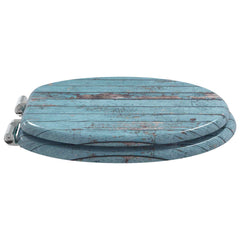 vidaXL Toilet Seat 2 pcs Blue 44 x 38 cm Engineered Wood 4