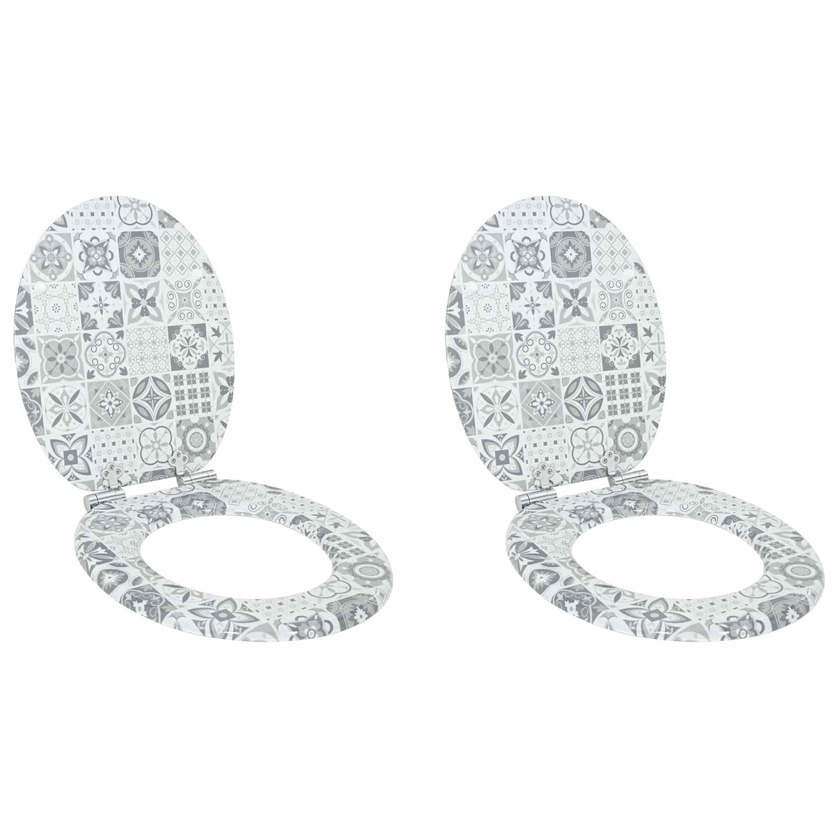 vidaXL Toilet Seat 2 pcs Blue and White Porcelain 44 x 38 cm 1