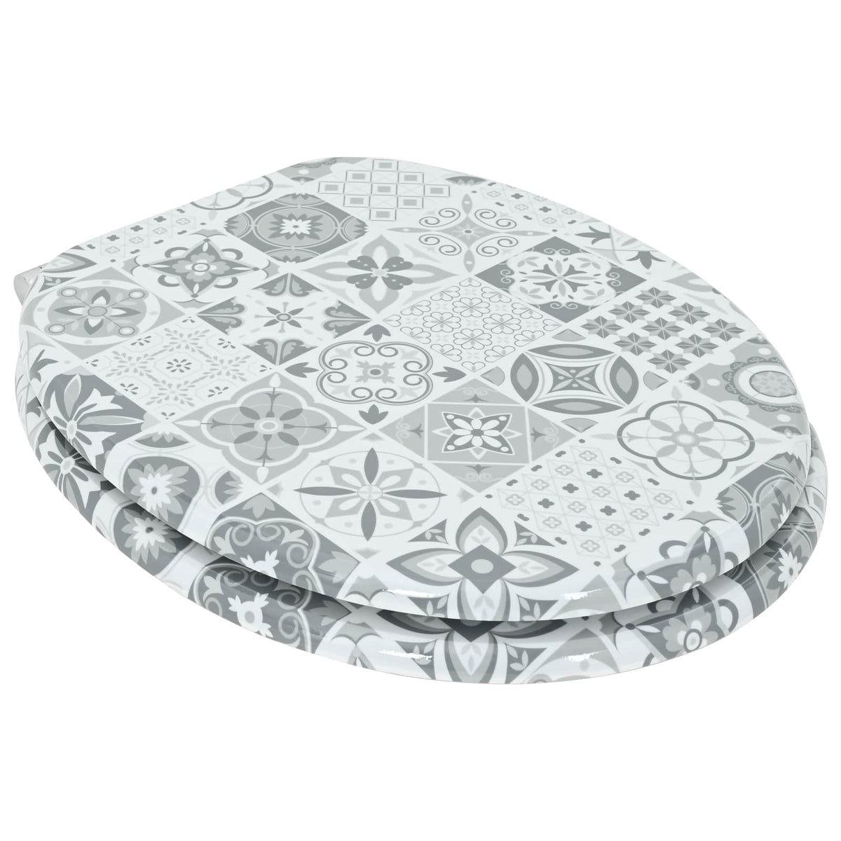 vidaXL Toilet Seat 2 pcs Blue and White Porcelain 44 x 38 cm 2