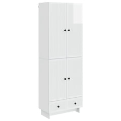 Cabinet Set 2 pcs Engineered Wood High gloss white