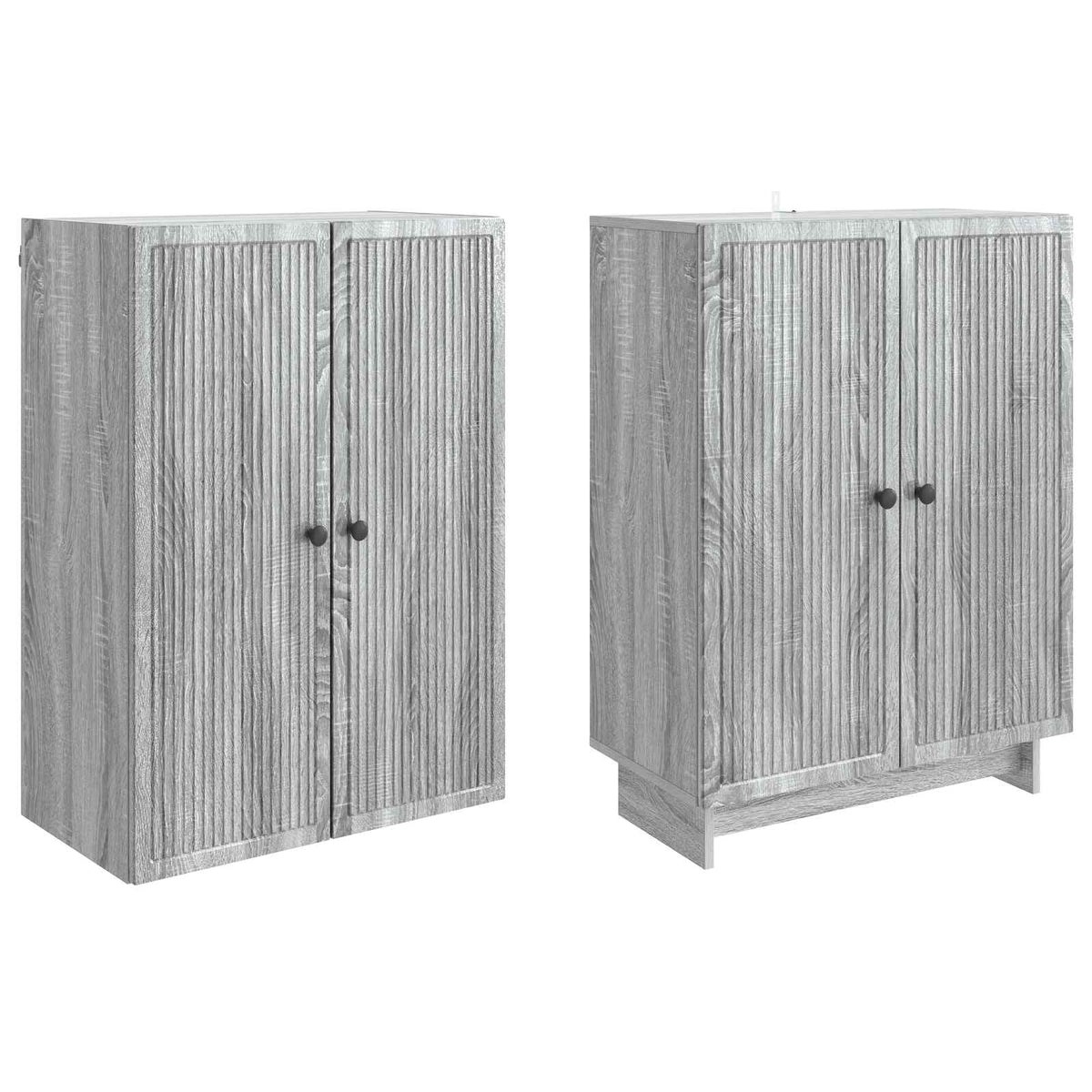 vidaXL Cabinet Set 2 pcs Grey Sonoma 66 x 34.5 x 90 cm Engineered Wood 4