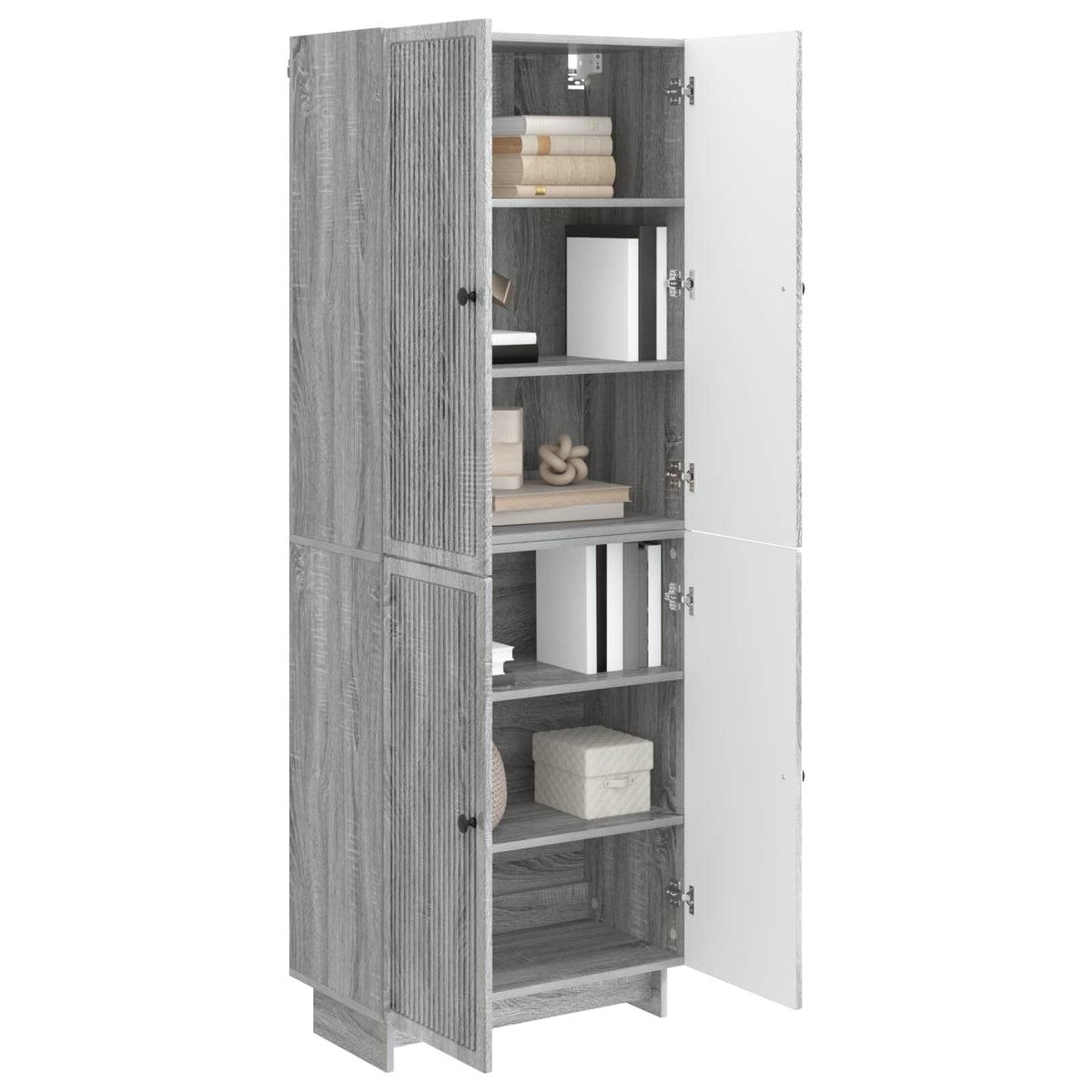 vidaXL Cabinet Set 2 pcs Grey Sonoma 66 x 34.5 x 90 cm Engineered Wood 3