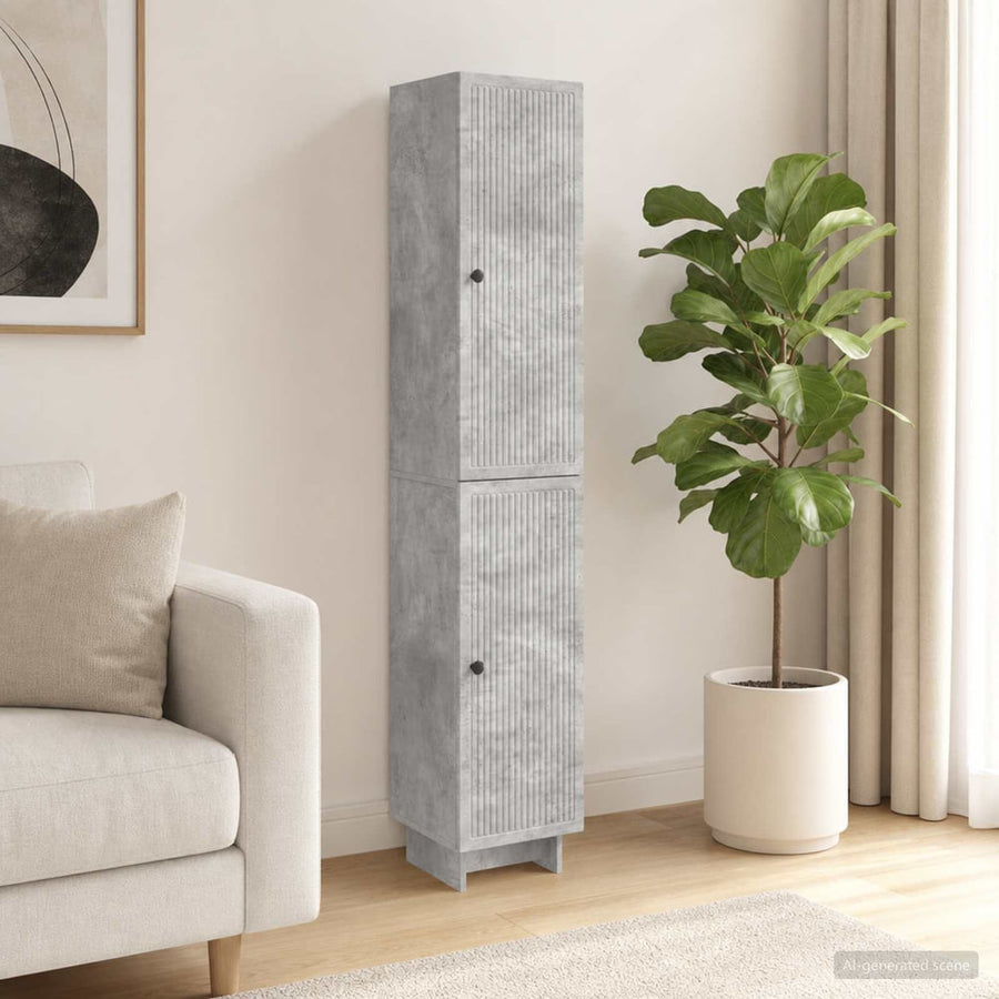 Cabinet Set 2 pcs Concrete Grey Engineered Wood