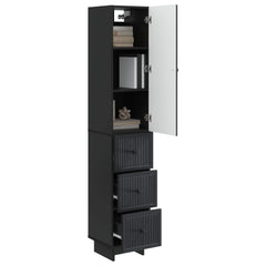 Cabinet Set 2 pcs Engineered Wood Black