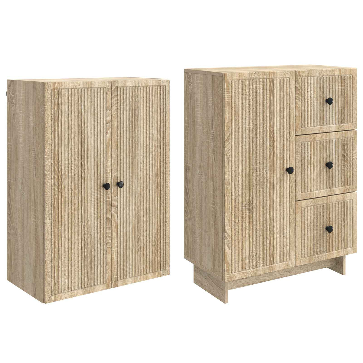 Cabinet Set 2 pcs Engineered Wood Sonoma oak