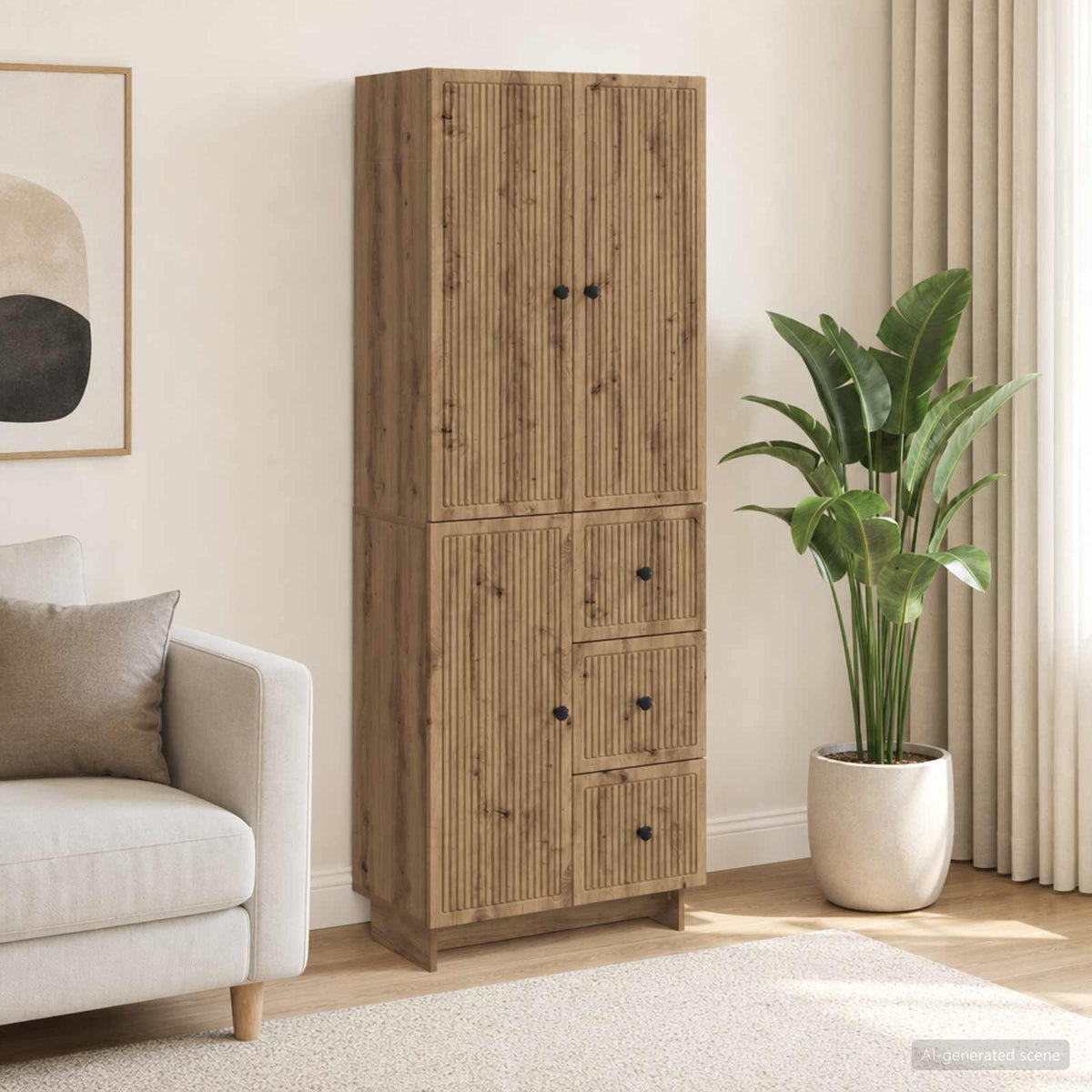 Cabinet Set 2 pcs Engineered Wood Artisan oak