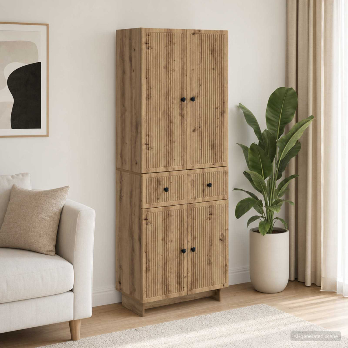 Cabinet Set 2 pcs Engineered Wood Artisan oak