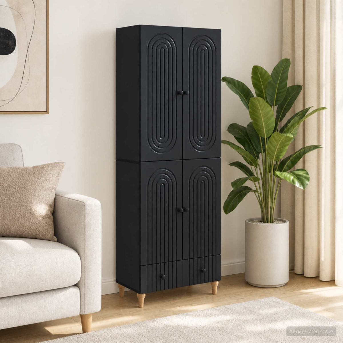 vidaXL Cabinet Set 2 pcs 66 x 34.5 x 95 cm Engineered Wood 1