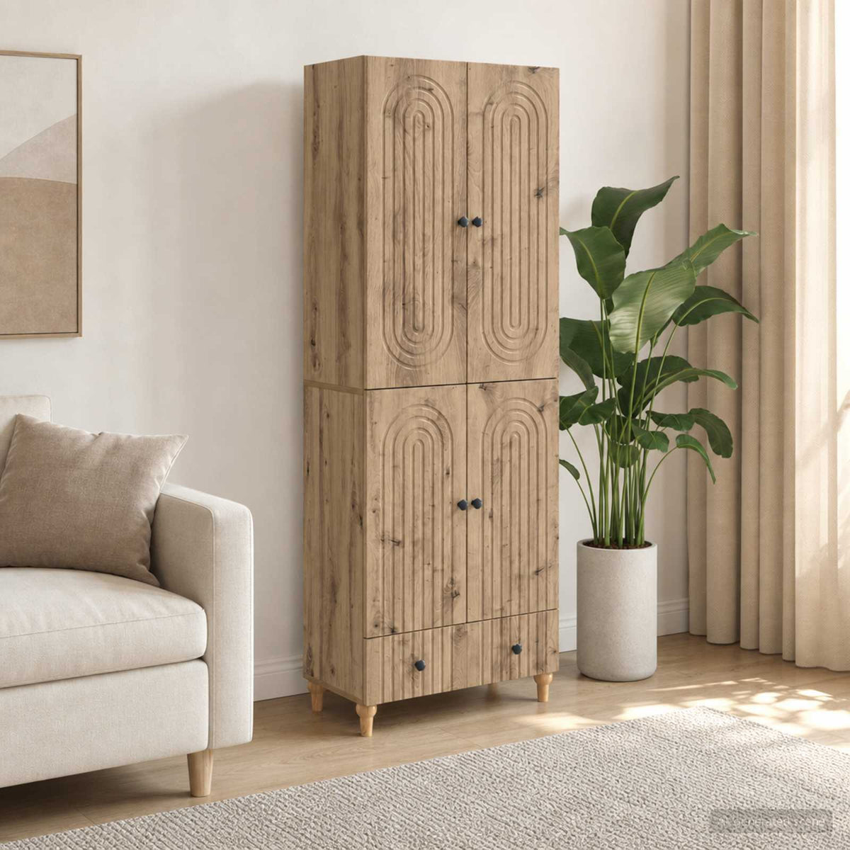 Cabinet Set 2 pcs Engineered Wood Artisan oak