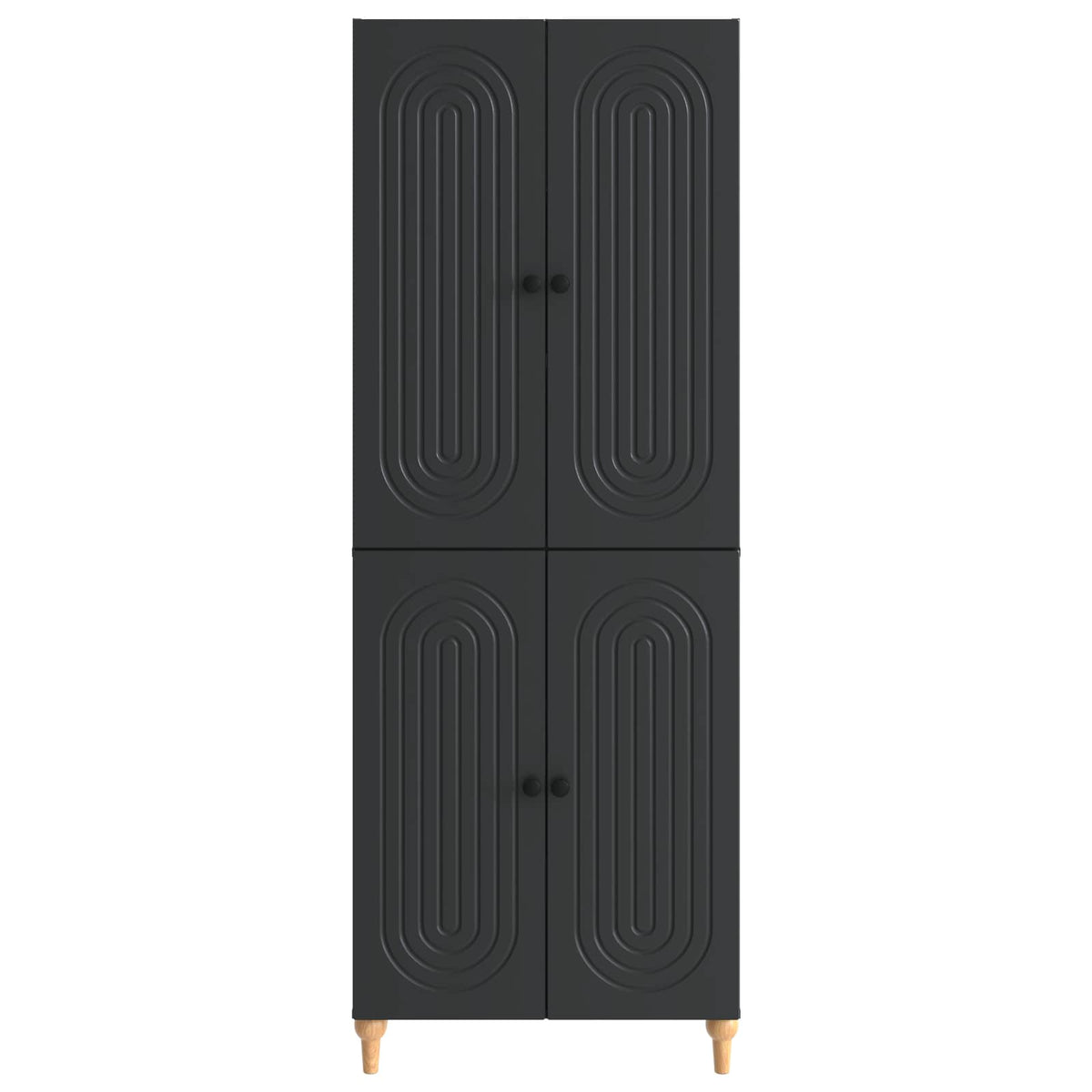 Cabinet Set 2 pcs Engineered Wood Black