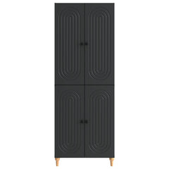 Cabinet Set 2 pcs Engineered Wood Black