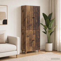 Cabinet Set 2 pcs Engineered Wood Old wood