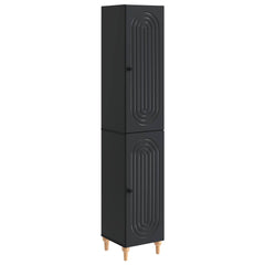 vidaXL Cabinet Set 2 pcs Black Engineered Wood 2