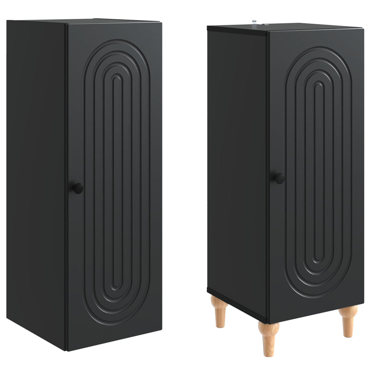 vidaXL Cabinet Set 2 pcs Black Engineered Wood 4