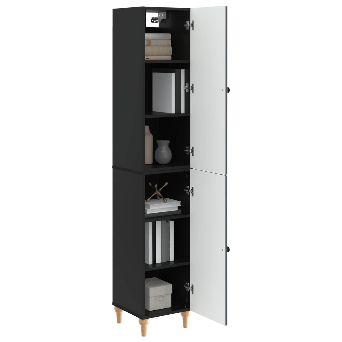 vidaXL Cabinet Set 2 pcs Black Engineered Wood 3