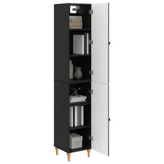 vidaXL Cabinet Set 2 pcs Black Engineered Wood 3