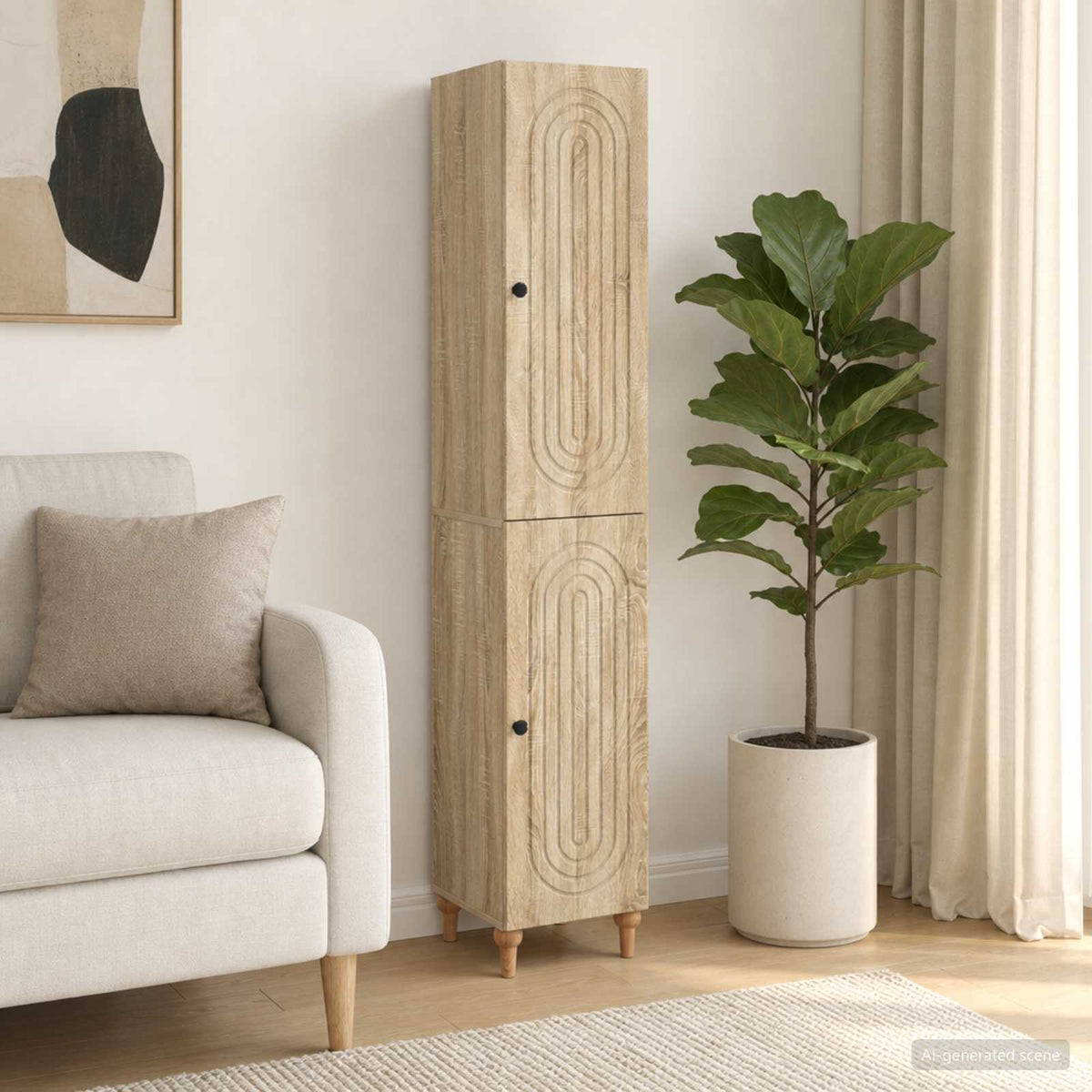 vidaXL Cabinet Set 2 pcs Sonoma Oak Engineered Wood 1
