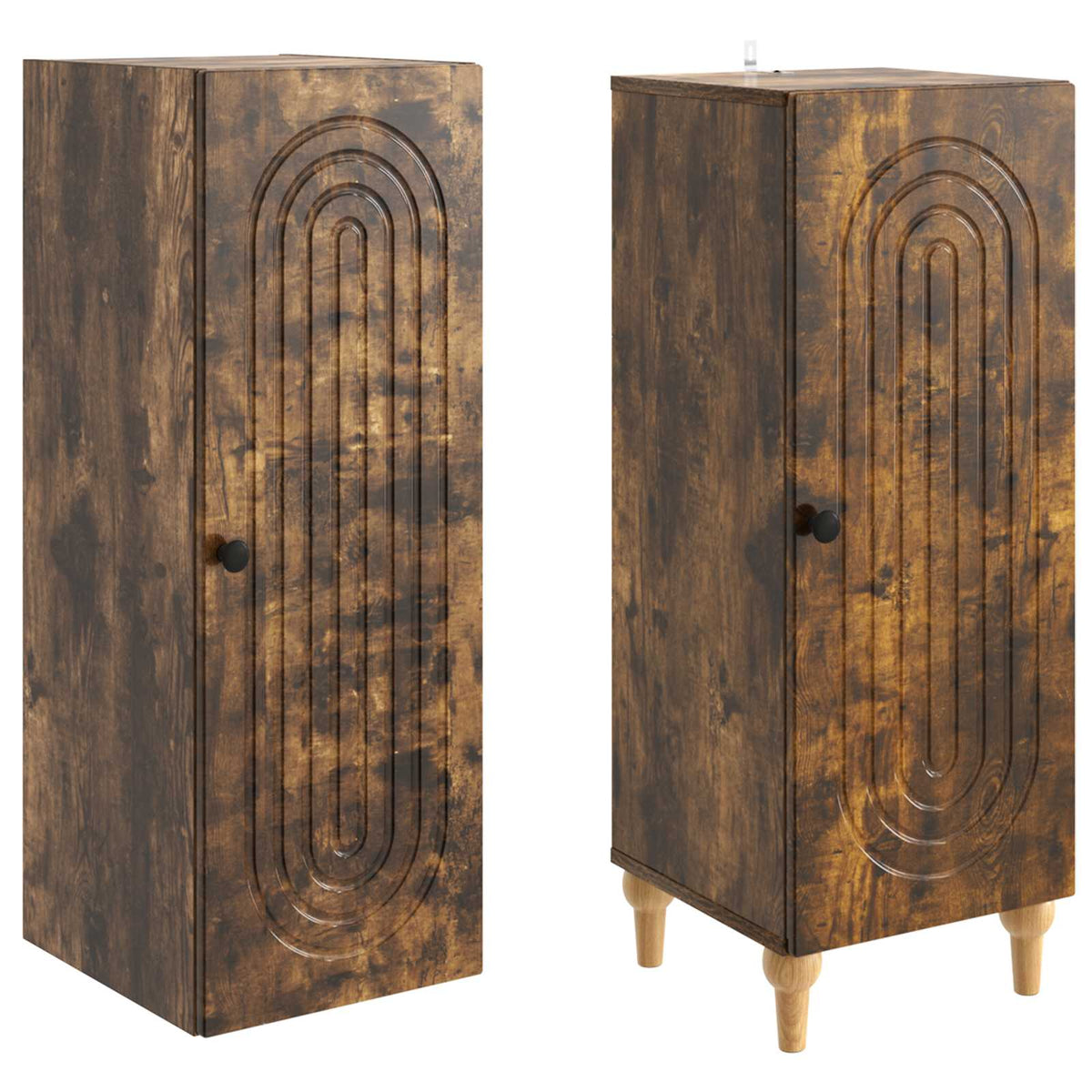 vidaXL Cabinet Set 2 pcs Smoked Oak Engineered Wood 4