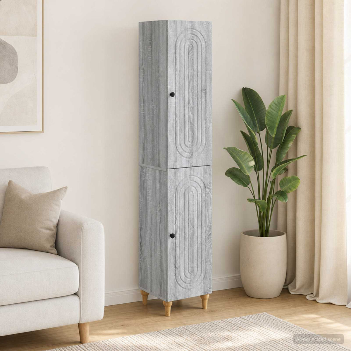vidaXL Cabinet Set 2 pcs Grey Sonoma Engineered Wood 1