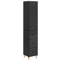 Cabinet Set 2 pcs Engineered Wood Black