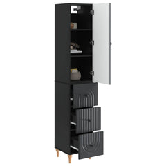 Cabinet Set 2 pcs Engineered Wood Black