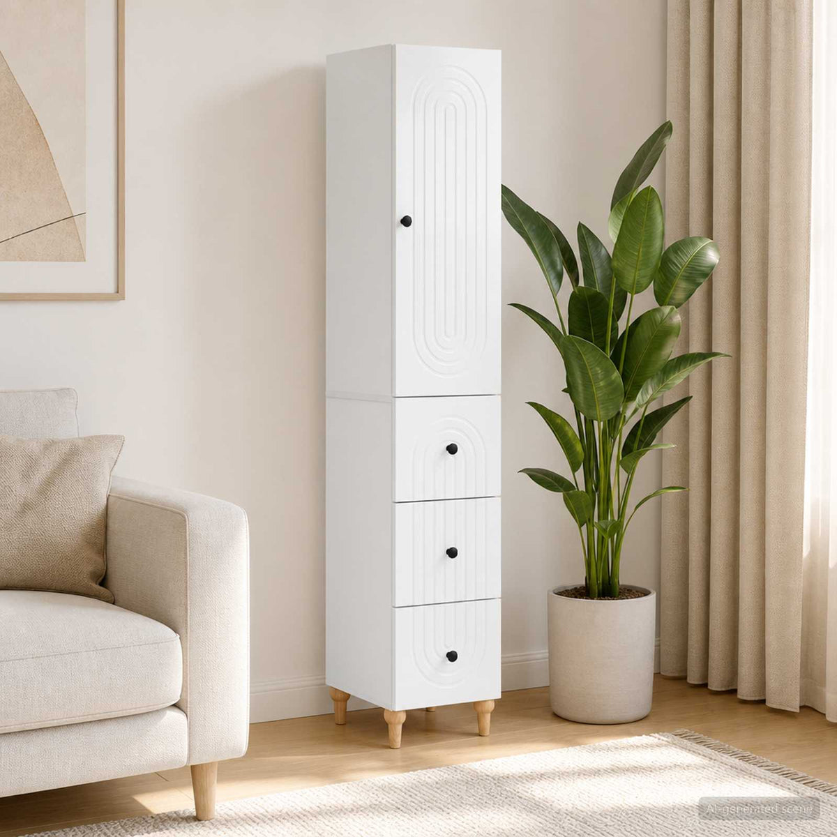 Cabinet Set 2 pcs Engineered Wood High gloss white