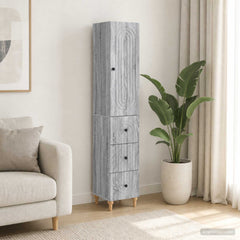 Cabinet Set 2 pcs Engineered Wood Grey sonoma