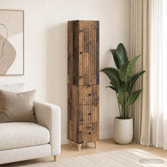 Cabinet Set 2 pcs Engineered Wood Old wood