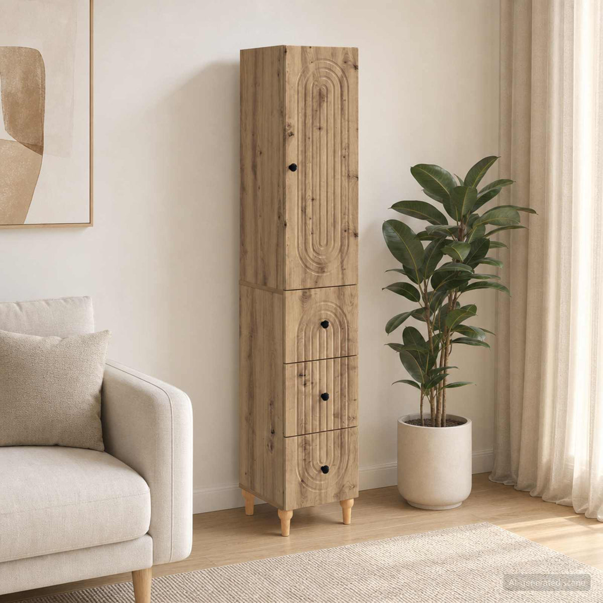 Cabinet Set 2 pcs Engineered Wood Artisan oak