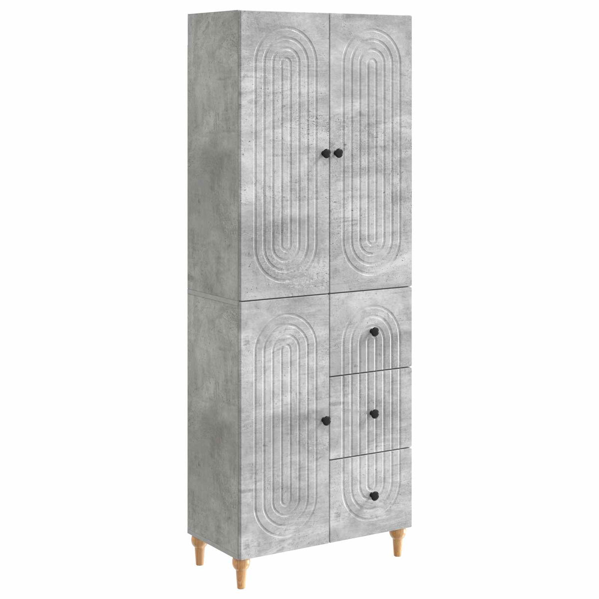 Cabinet Set 2 pcs 66 x 34.5 x 90 cm Engineered Wood Concrete grey