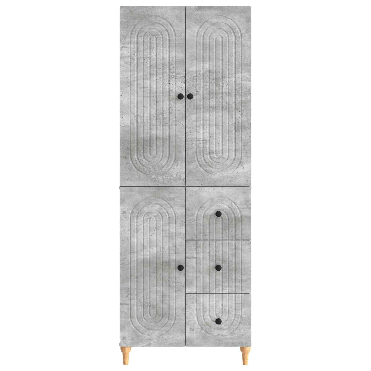 Cabinet Set 2 pcs 66 x 34.5 x 90 cm Engineered Wood Concrete grey