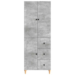 Cabinet Set 2 pcs 66 x 34.5 x 90 cm Engineered Wood Concrete grey