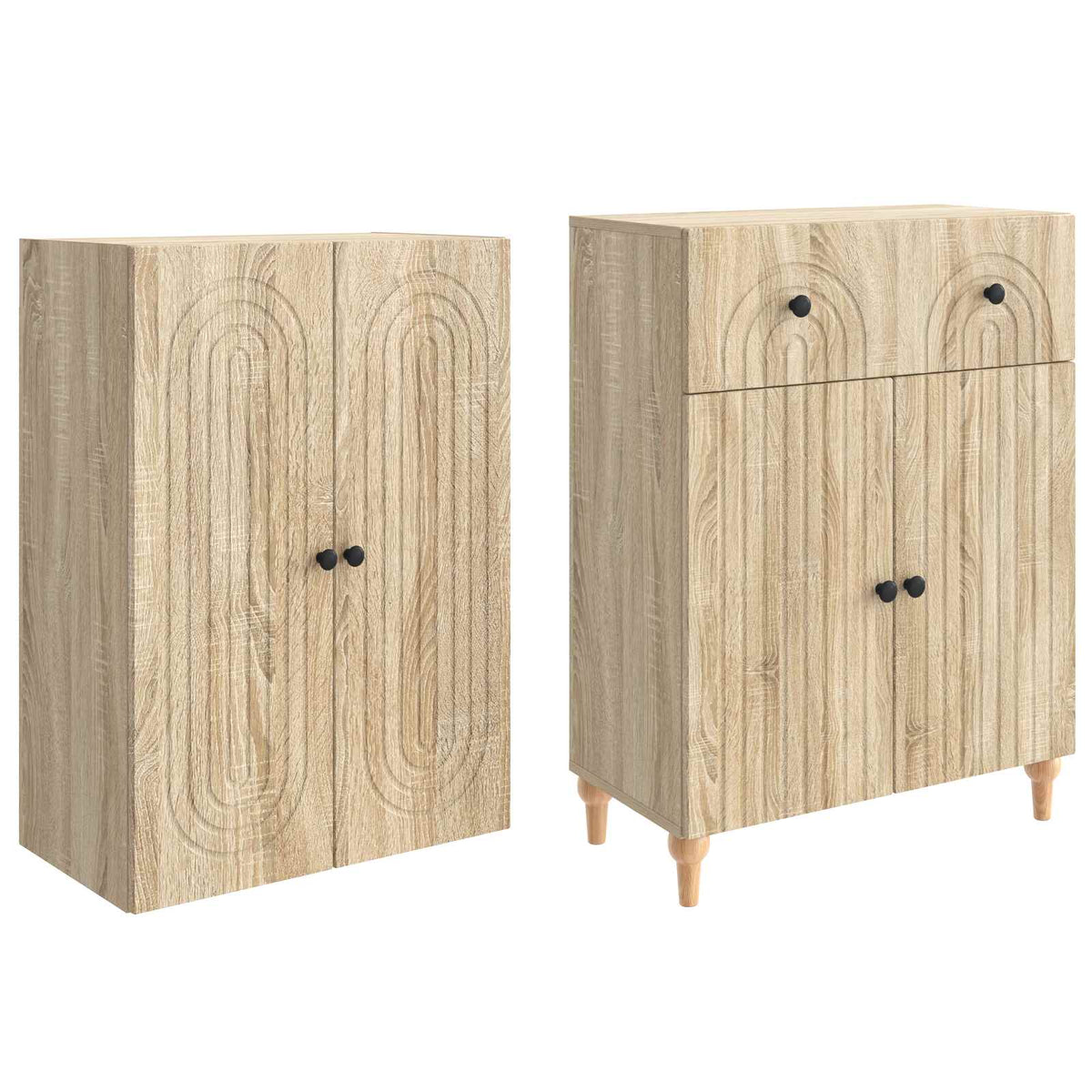 Cabinet Set 2 pcs Engineered Wood Sonoma oak