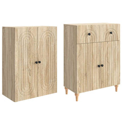 Cabinet Set 2 pcs Engineered Wood Sonoma oak