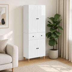 Cabinet Set 2 pcs Engineered Wood High gloss white