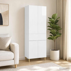 Cabinet Set 2 pcs Engineered Wood High gloss white