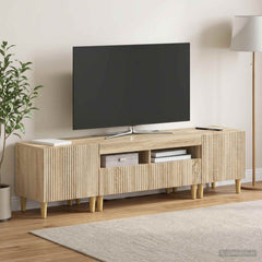 3 Piece LED TV Cabinet ARNHEM 3 pcs Engineered Wood Sonoma oak 81 cm
