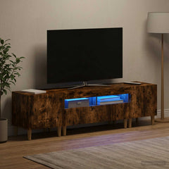 3 Piece LED TV Cabinet ARNHEM 3 pcs Engineered Wood Smoked oak 81 cm